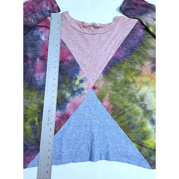 Haptics by Holly Harper Top Shirt Size 1X Tiedye Colorblock Rainbow Multicolor - Picture 7 of 8